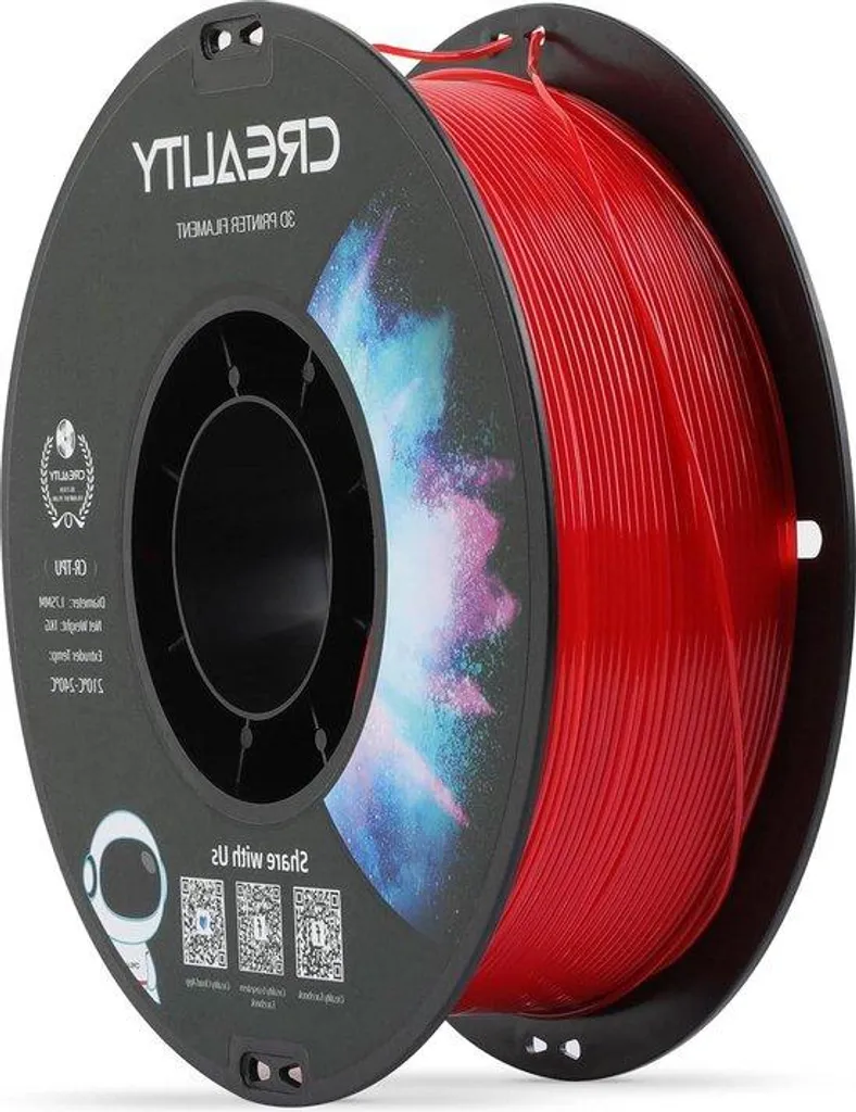 Filament TPU rouge pour impression de joints et pièces souples en 3D 1kg