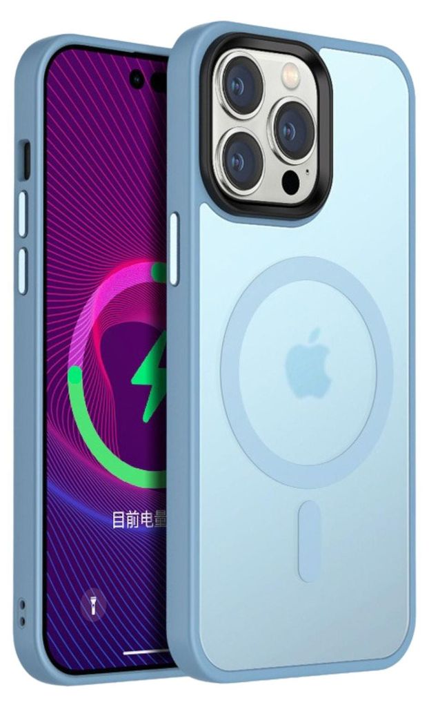Hülle für iPhone 14 15 Peak Blue Smart Charging Silikonhülle