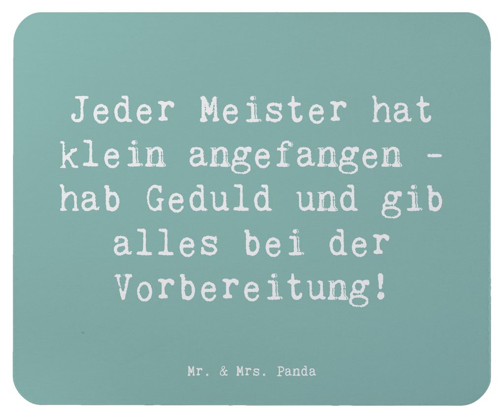 Mr. & Mrs. Panda Mousepad Spruch Wettkampfvorbereitung meistern - Meeresbrise - Geschenk, Zuversicht, Ziel, Mauspad, laptop, Mouse Pad, Hoffnung, T...