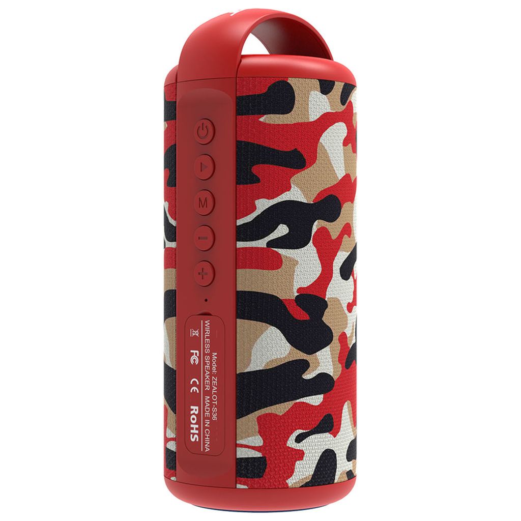 ZEALOT S36 Kabelloser BT-Lautsprecher, IPX7 wasserdicht, 5 W x 2, 1800 mAh fuer 1 Monat, tragbare HiFi-App-Aussenlautsprecher mit BT 5.0-Subwoofer