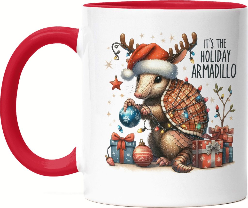 It’s the Holiday Armadillo Lustiges Gürteltiermotiv Tasse Rot Geschenkidee witziges Design Weihnachten