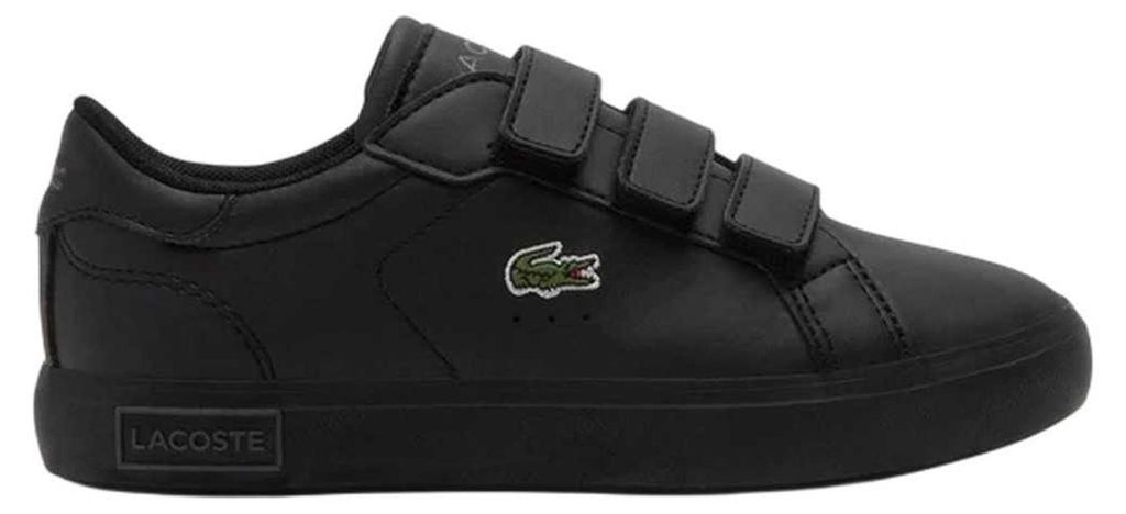 Lacoste - "Powercourt" Sneaker für Kinder, Leder GT20842 (25 EU) (Schwarz)