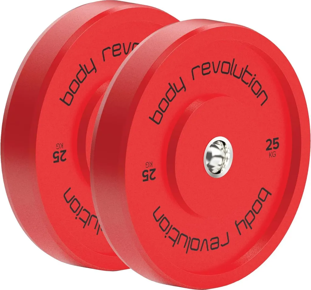 Plaques de pare-chocs 25kg Rouges pour barre d'haltères de 2 pouces