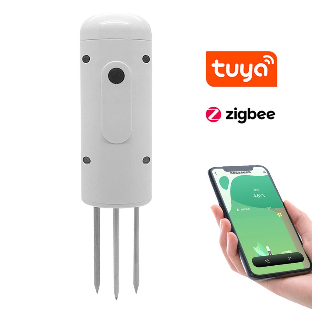 Tuya Zigbee Wireless Bodenfeuchte Meter Intelligent Temperatur Feuchtigkeit Tester Handy APP Echtzeit-Monitor IP67 wasserdicht Detektor für Garten...