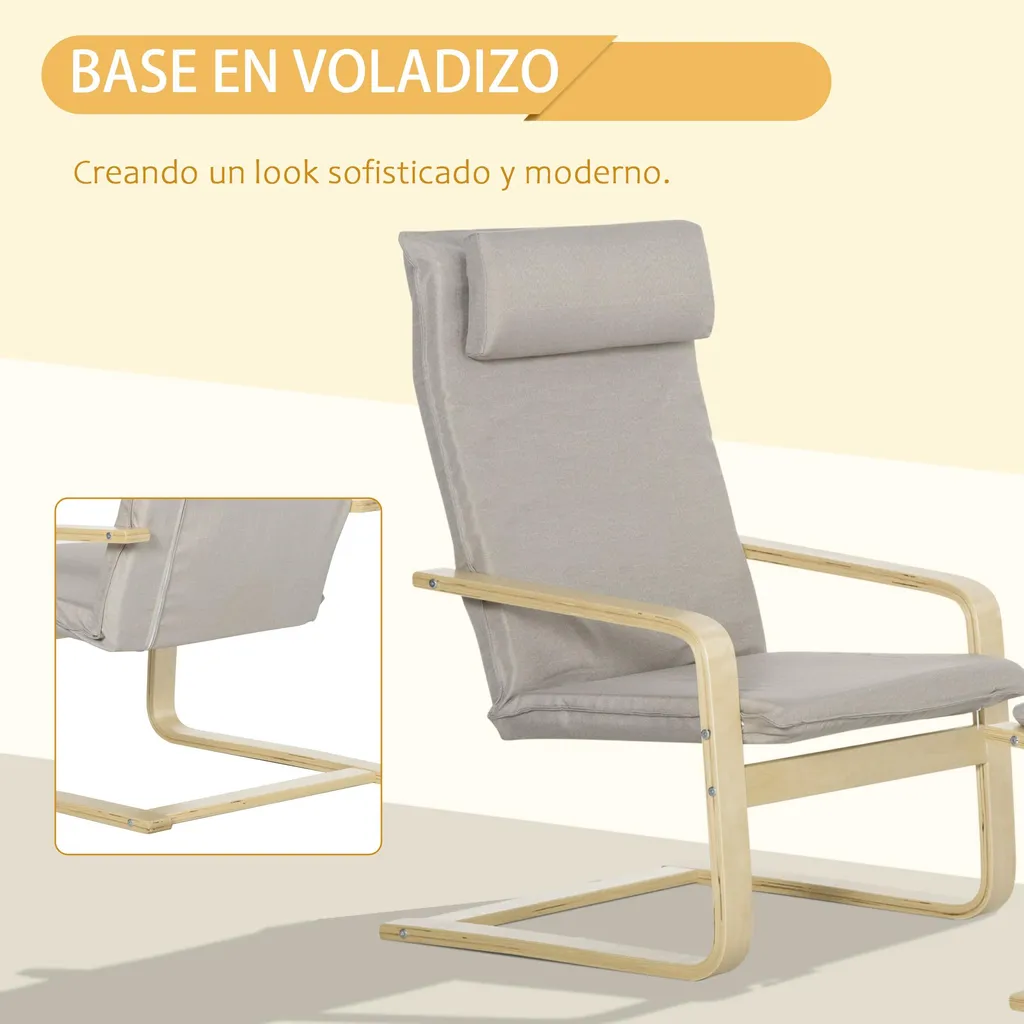 Fauteuil ergonomique gris structure bois contre le mal de dos S5 - 4