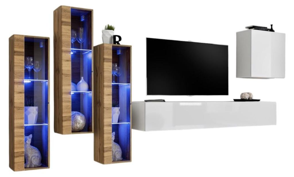 Meublorama AM-SWITCH 13-WTW SW 13*5C/96KG, 5 Tür(en), Weiß, Mitteldichte Faserplatte (MDF), 9 Schublade(n), 400 mm, 3300 mm