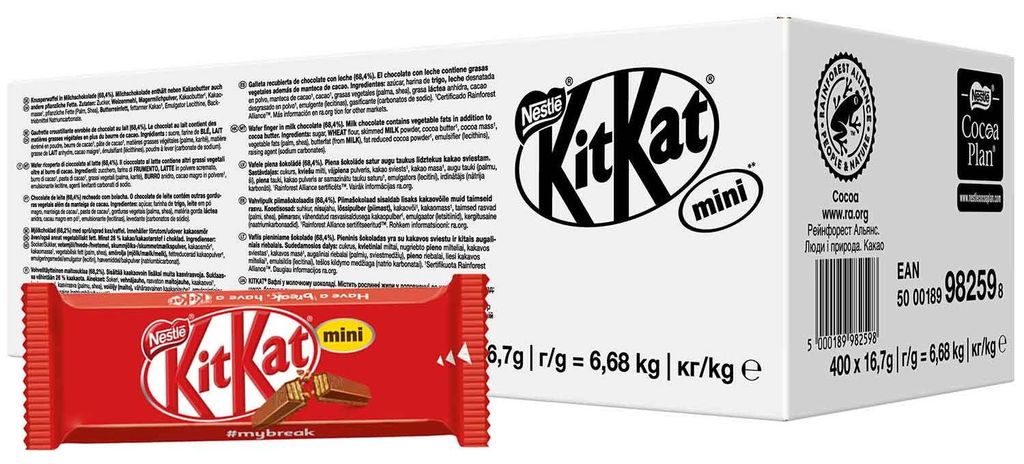 KitKat Sckokoriegel Mini 12560777 167g 400St Immagine del prodotto 