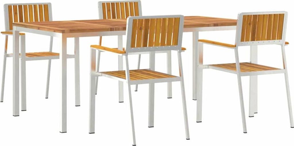 vidaXL Outdoortisch-Set 5 pcs Braun Massivholz Akazie