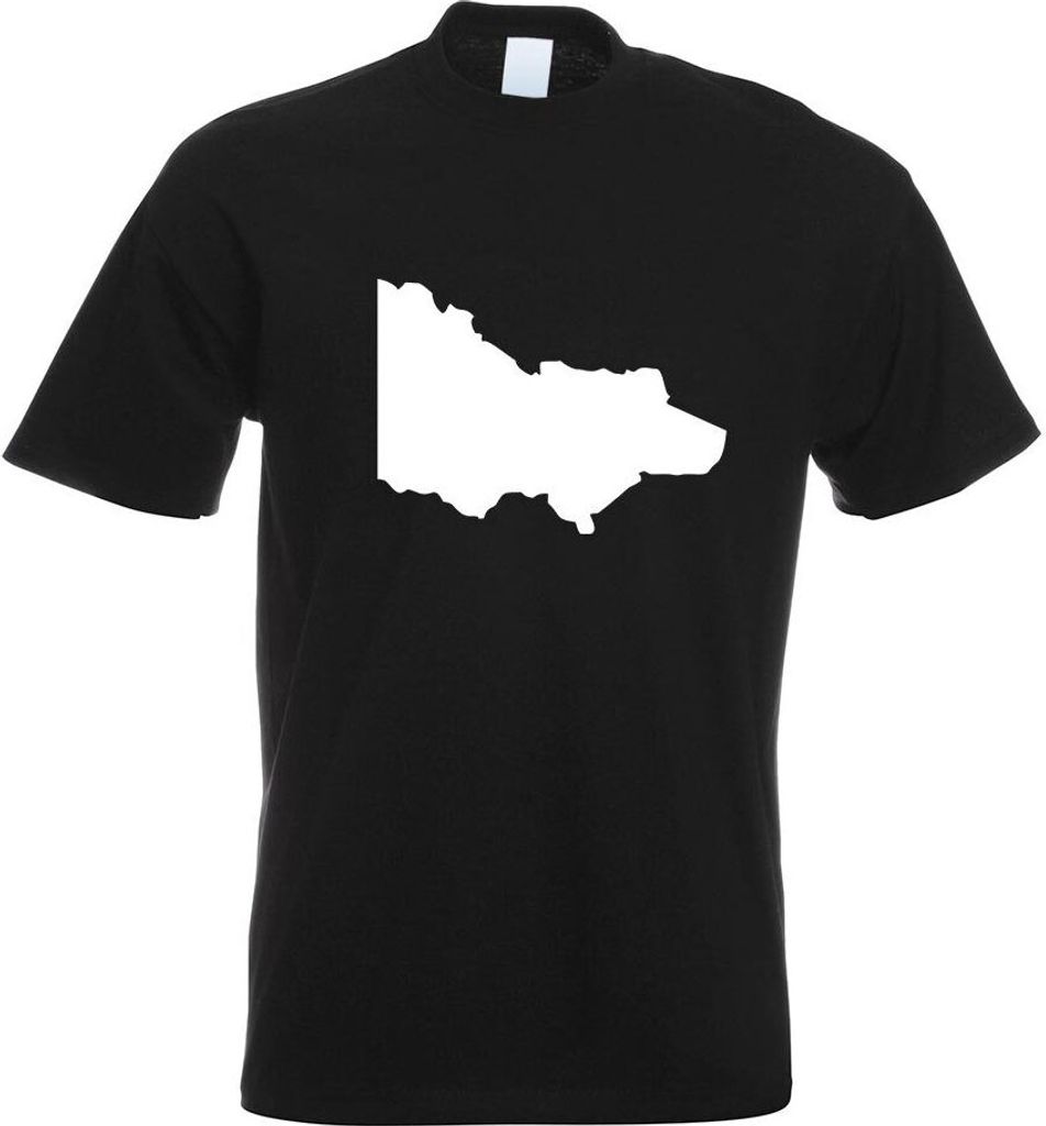 Kiwistar - T-Shirt - schwarz - Victoria - Australien - State Motiv Bedruckt Funshirt Design Print - mit Motiv Bedruckt - Funshirt Design - Sport - ...