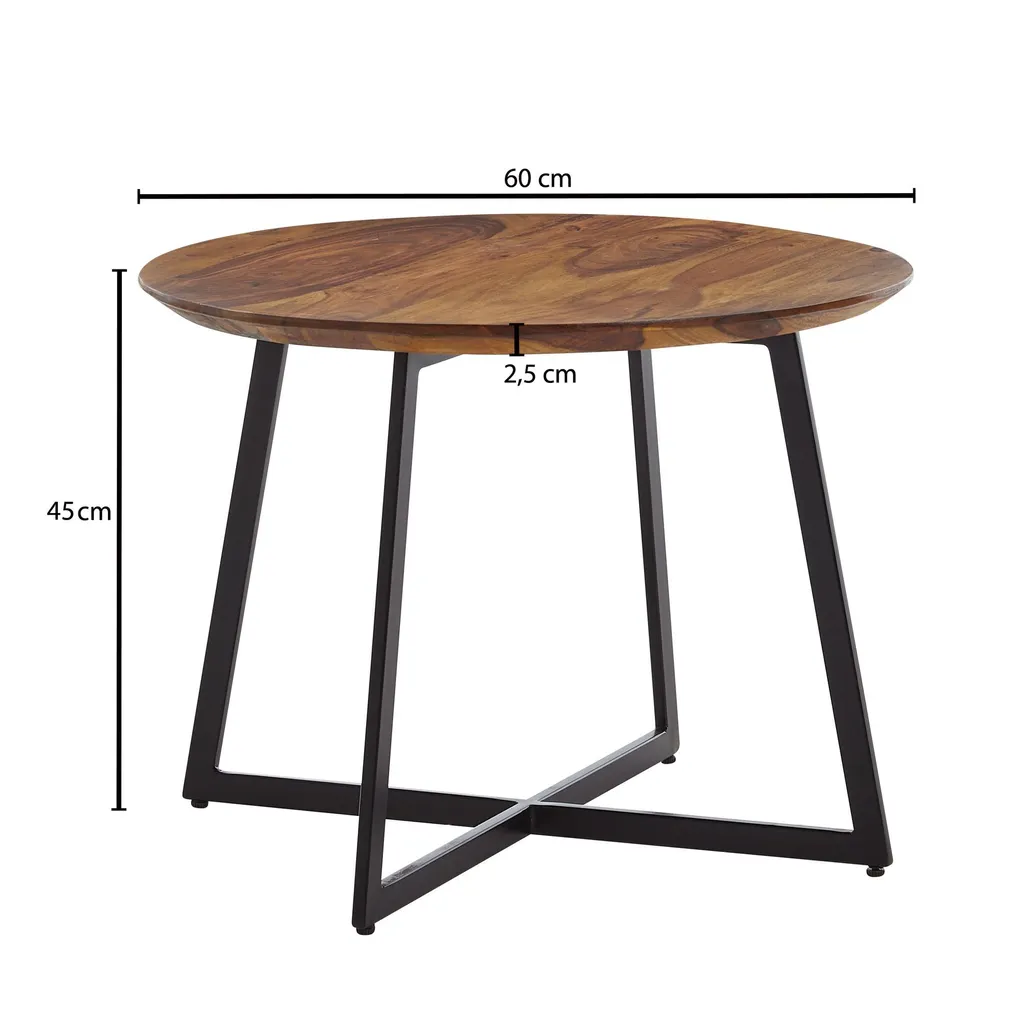 Table basse bois et métal stable pour petits salons encombrés - 3