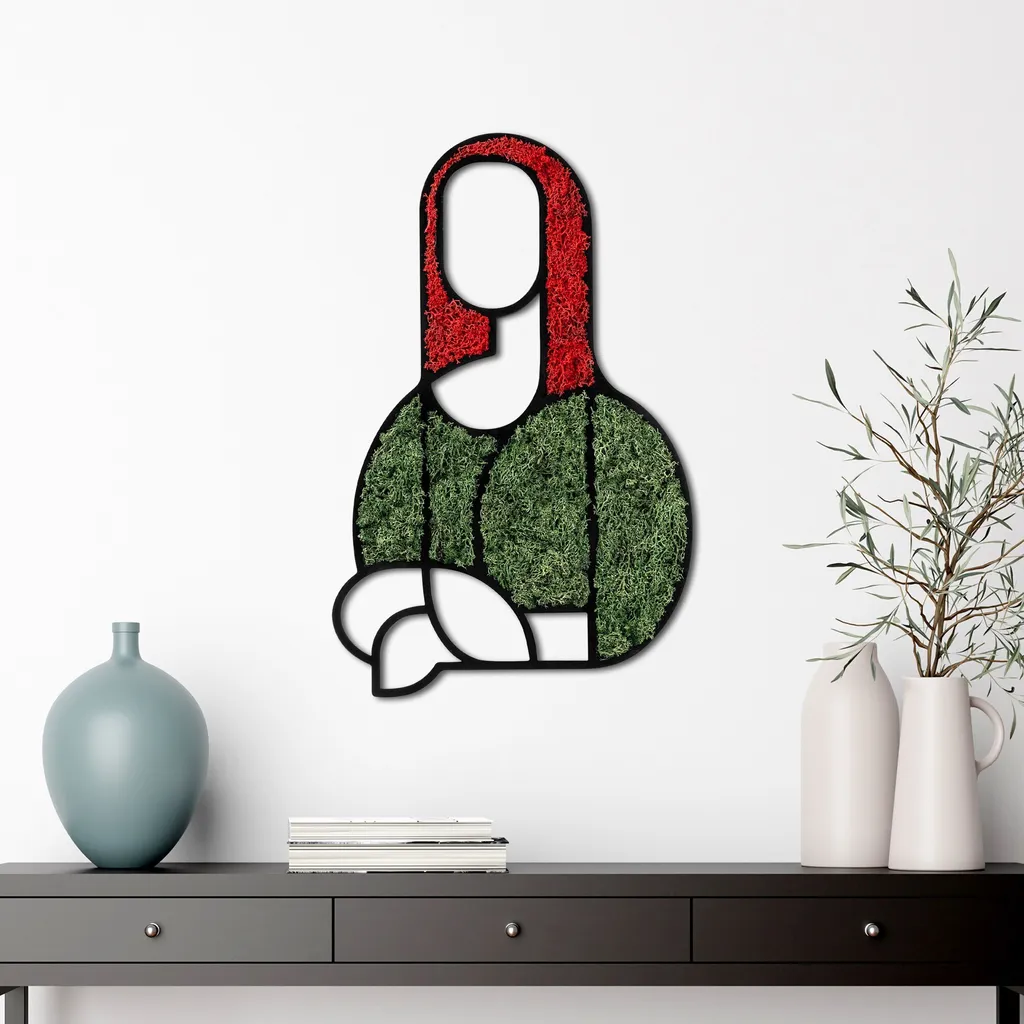 Décoration Murale Salon Mona Lisa Rouge Wallity Idée Cadeau Art Moderne
