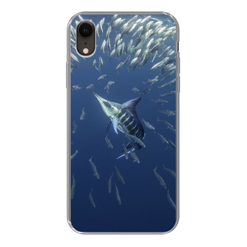 MuchoWow Handyhülle Schutzhülle Hülle für iPhone XR Fisch - Schwertfisch - Wasser Silikon Softcase Handy Hülle - Schutzdeckel