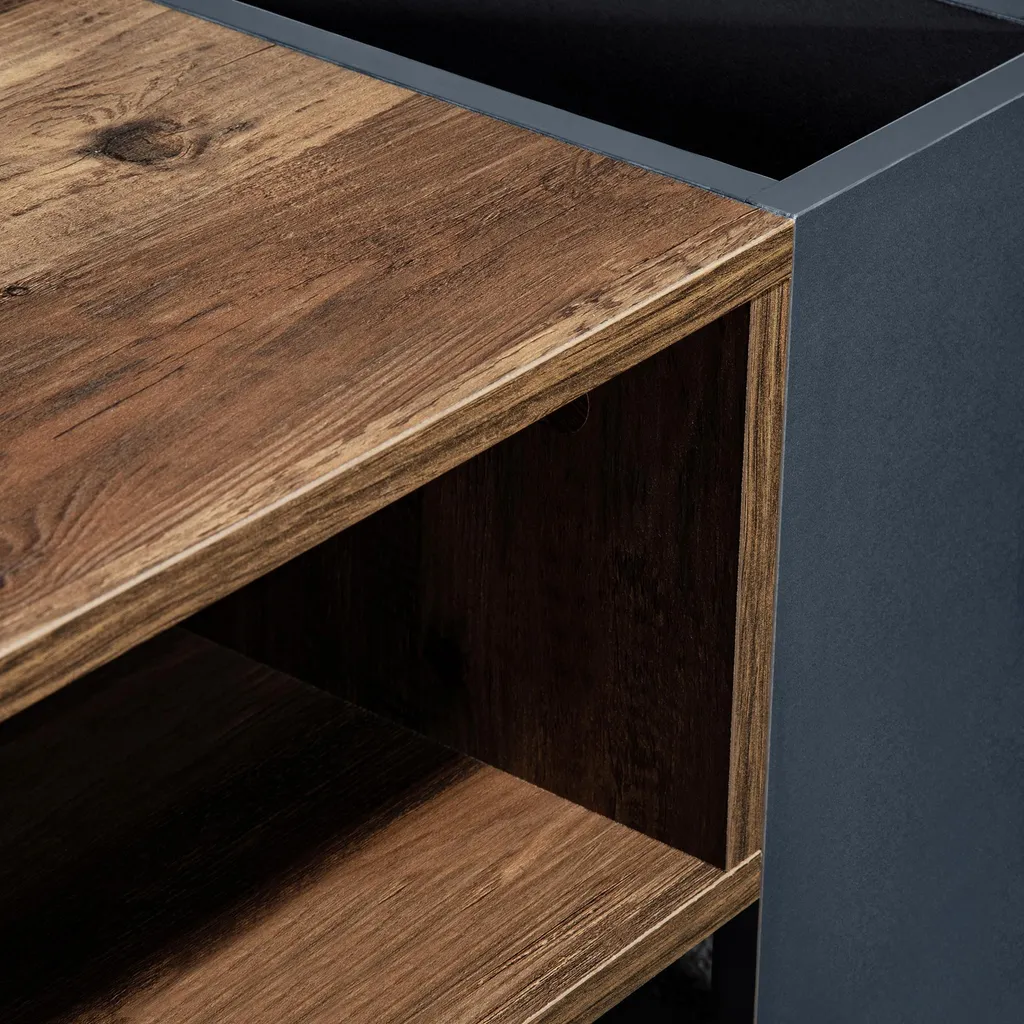 Table basse avec rangement double face et tiroir invisible anthracite - 5