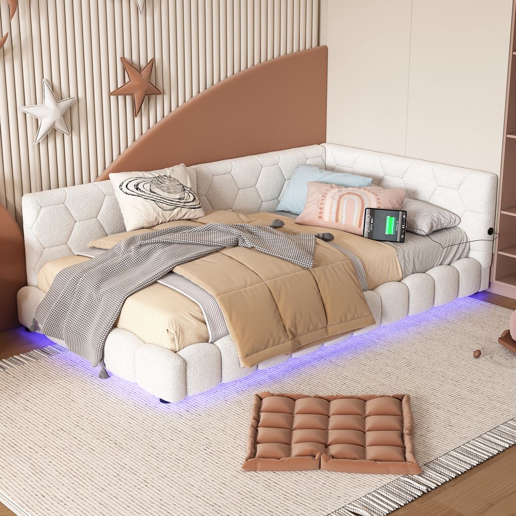 okwish Tagesbett Schlafsofa 90x200cm mit LED und Produktbild 2