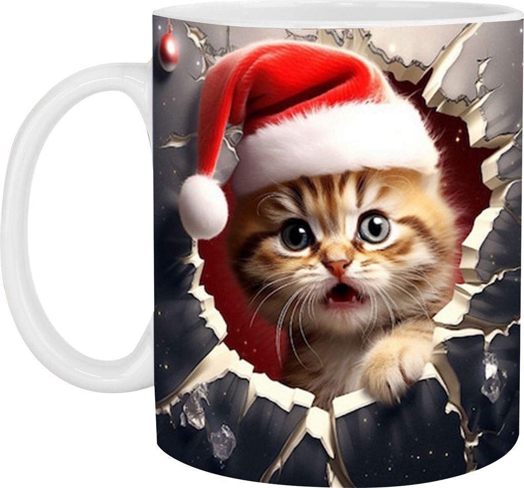 Weihnachtstasse, kreatives Weihnachtsmuster, Keramiktasse, Mehrzwecktasse für Kaffee, Tee und Wasser für das Home-Office