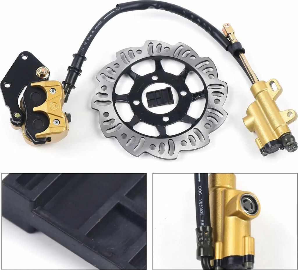 Offroad Motorrad/Pit Bike - Hinteres Hydraulisches Bremsscheiben-Kit - Für 49–125cc 4‐Takt - Bremsscheibe Rotor - Komplett Mit Hydrauliksatz -...