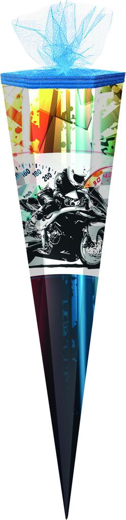 Schultüte / Zuckertüte / 85cm / eckig / "Motor-Bike"