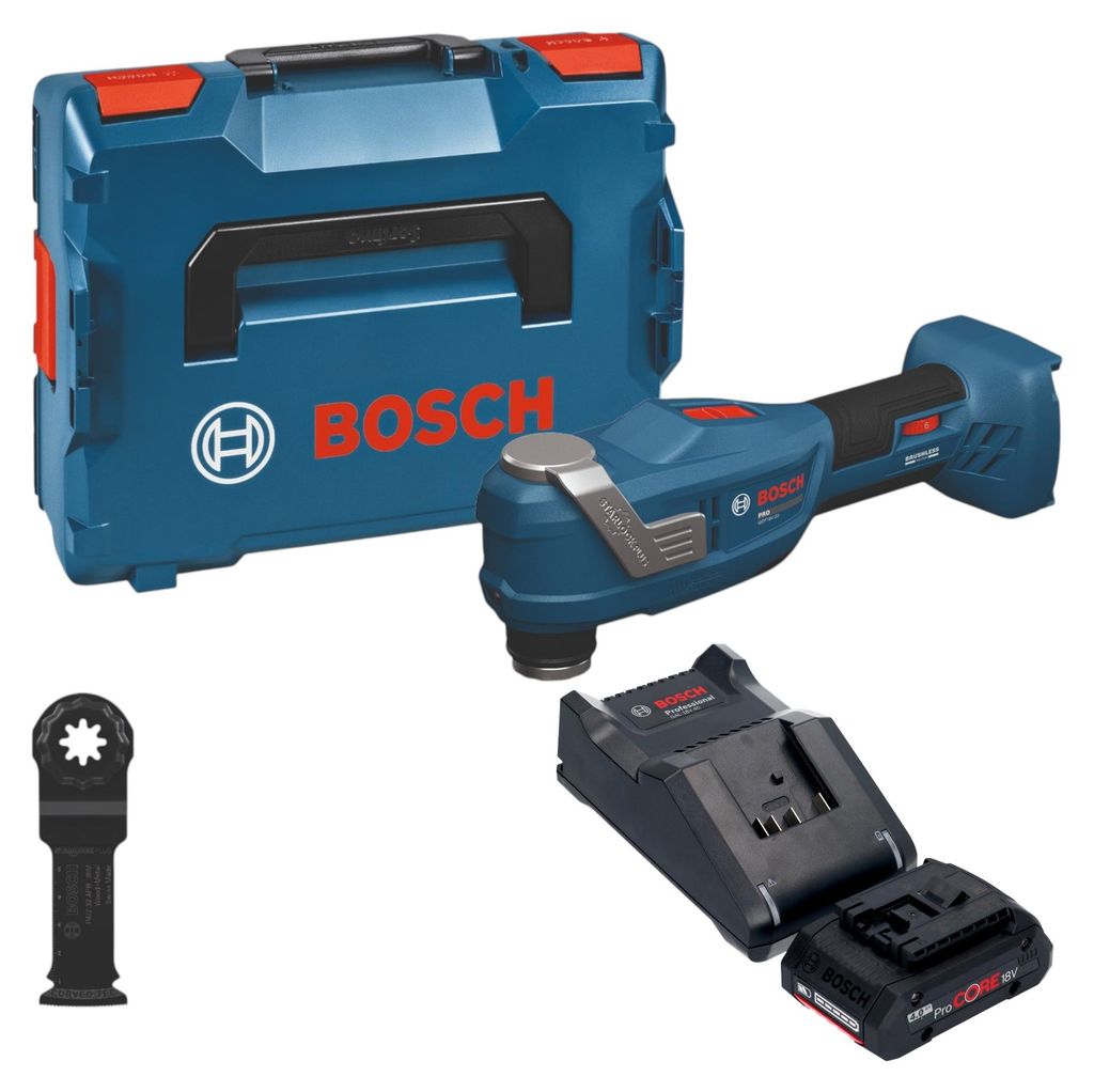 Bosch GOP 18V-30 Akku Multifunktionswerkzeug 18 V Starlock Plus Brushless + 1x ProCORE Akku 4,0 Ah + Ladegerät + L-Boxx