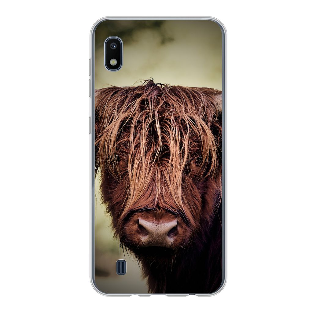 MuchoWow Handyhülle Schutzhülle Hülle für Samsung Galaxy A10 Schottischer Hochländer - Licht - Porträt - Natur Silikon Softcase Handy Hüll...