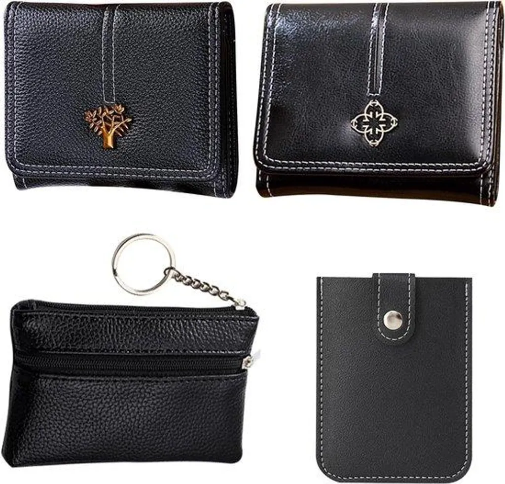 Mini portefeuille femme en cuir synthétique avec fentes pour cartes