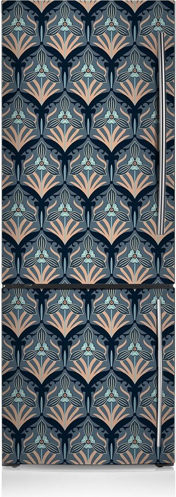 Kühlschrankmagne Kühlschrank Aufkleber Magnetfolie Dekoration 60x205 cm - Weinleseblumen