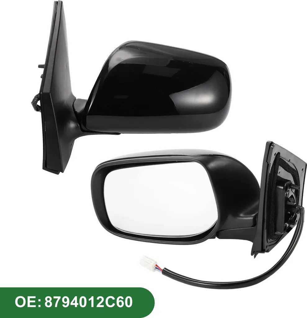 Rétroviseur Noir Brillant Électrique Toyota Corolla 2009-2013 Gauche