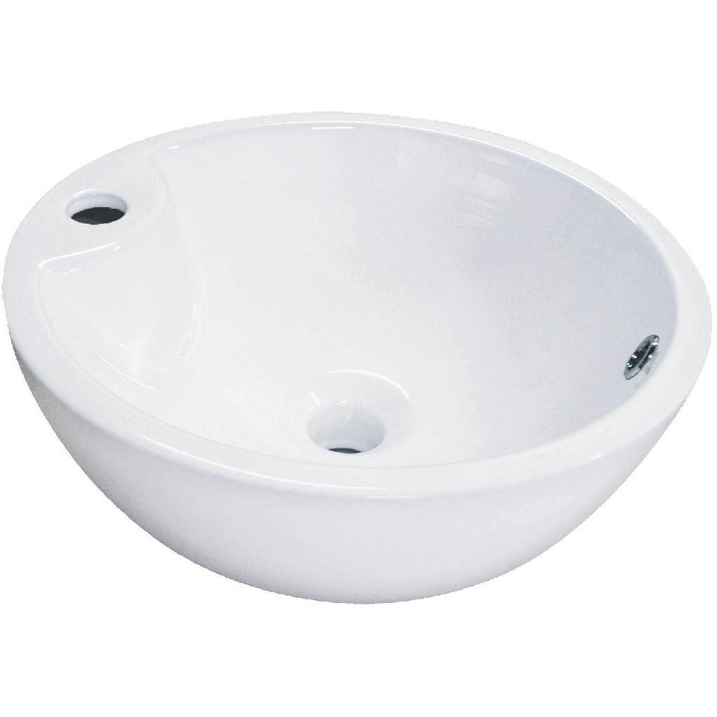 Umywalka nablatowa KERRA KR-40, ceramiczna, biała, 41x41 Zdjęcie produktu 