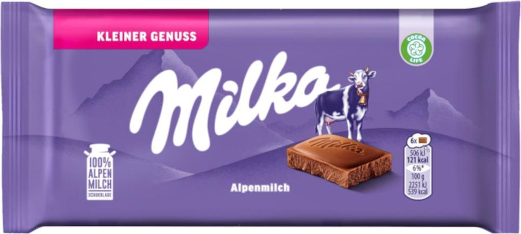 Milka mała czekolada mleczna alpejska opakowanie 45g Zdjęcie produktu 