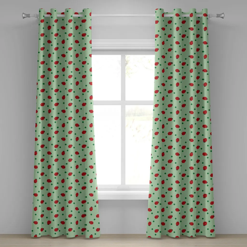 Rideau Coccinelle à pois abstraits en tissu haute qualité 280 x 245 cm