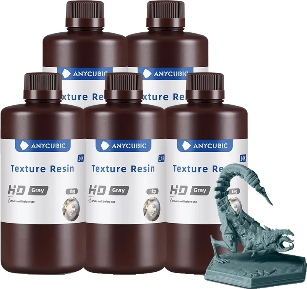 Résine 3D Grise Mate Anycubic 5 kg - Consommable Haute Définition 3D