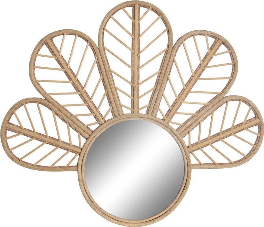 Wandspiegel DKD Home Decor Braun natürlich Blume Tropical 69 x 2 x 60 cm