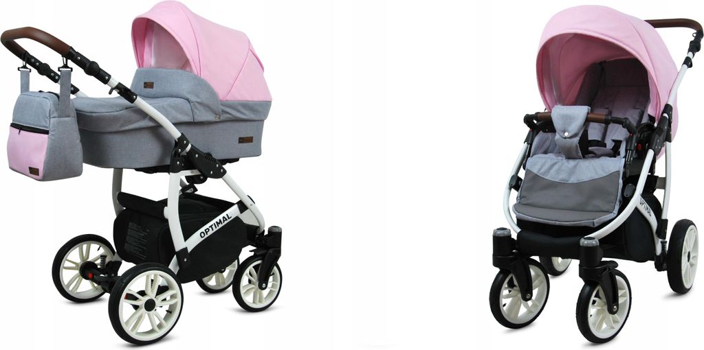 BabyLux Optimal | 2in1 Kinderwagen Set | Light Pink | Kombikinderwagen | Kinderwagenset | Buggy
