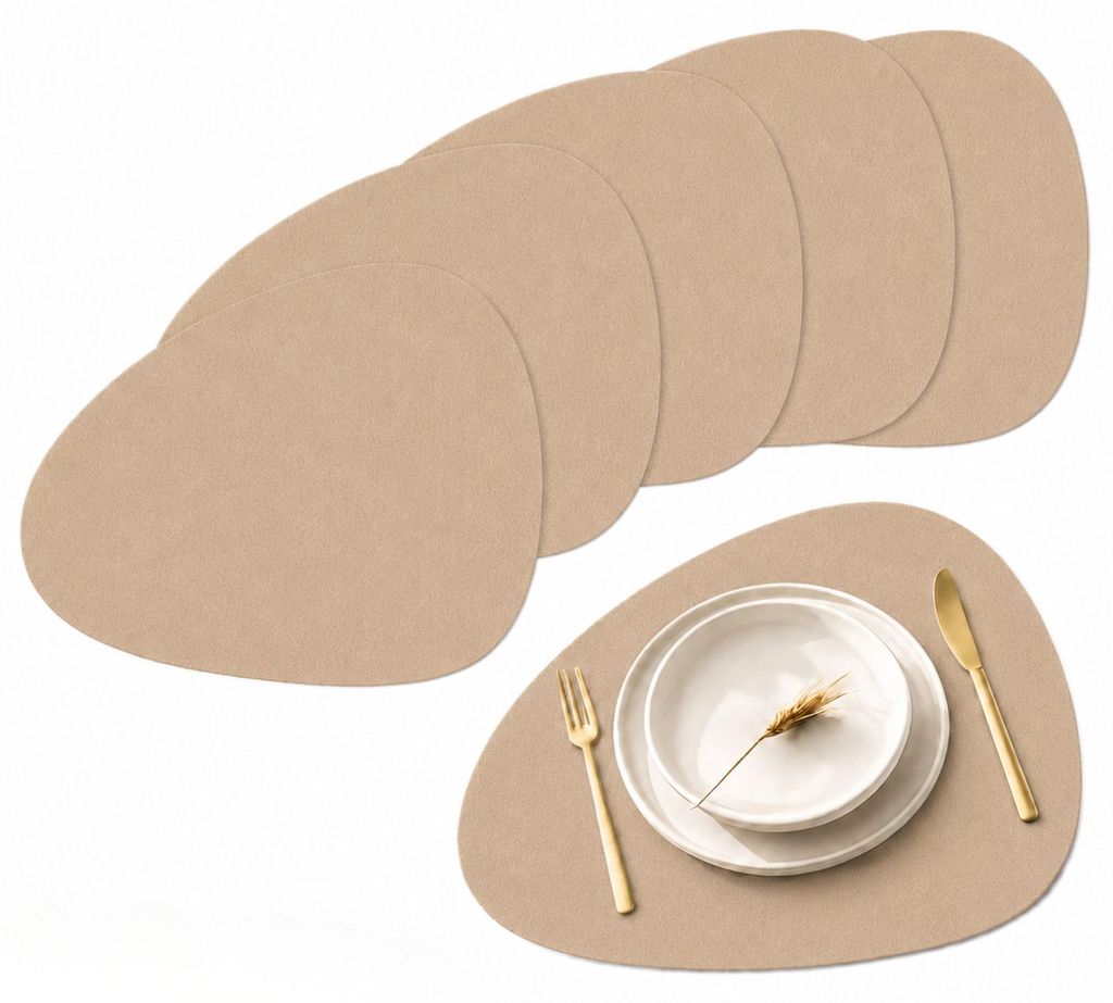 Filz Platzsets Oval, Platzdeckchen abwaschbar, Produktbild 