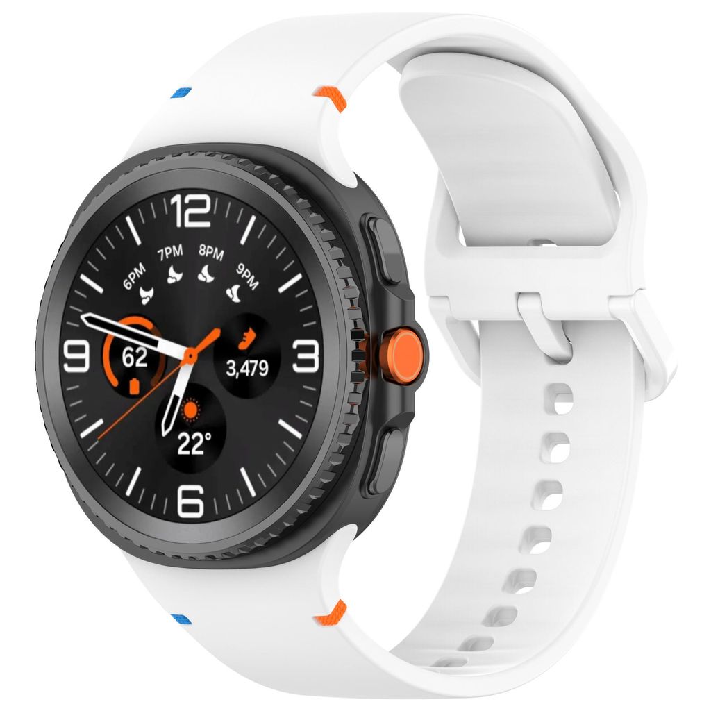 FFO2World Silikon-Sportarmband kompatibel mit Samsung Galaxy Watch 8 (40/44 mm / 46 mm Classic) – Weiches Ersatzband für Alltag & Fitness – Weiß