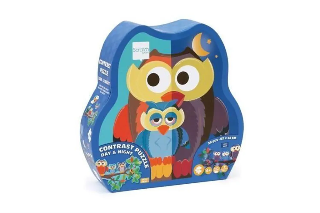 Puzzle Hibou Jour et Nuit 39 pièces XL double face en carton épais