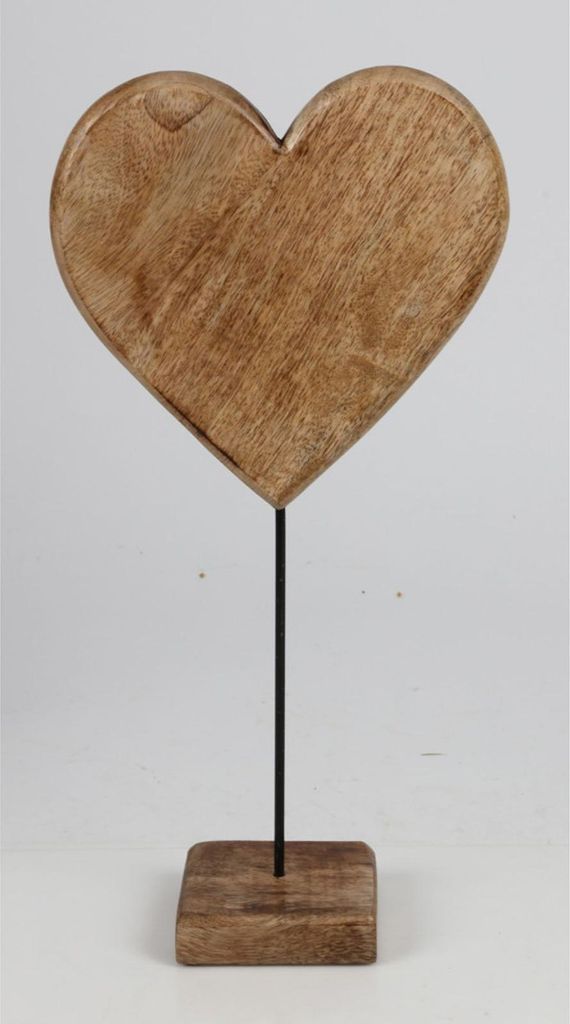 Dekoherz mit Stick auf Sockel ca. 45x22x10 cm aus Mangoholz Produktbild 