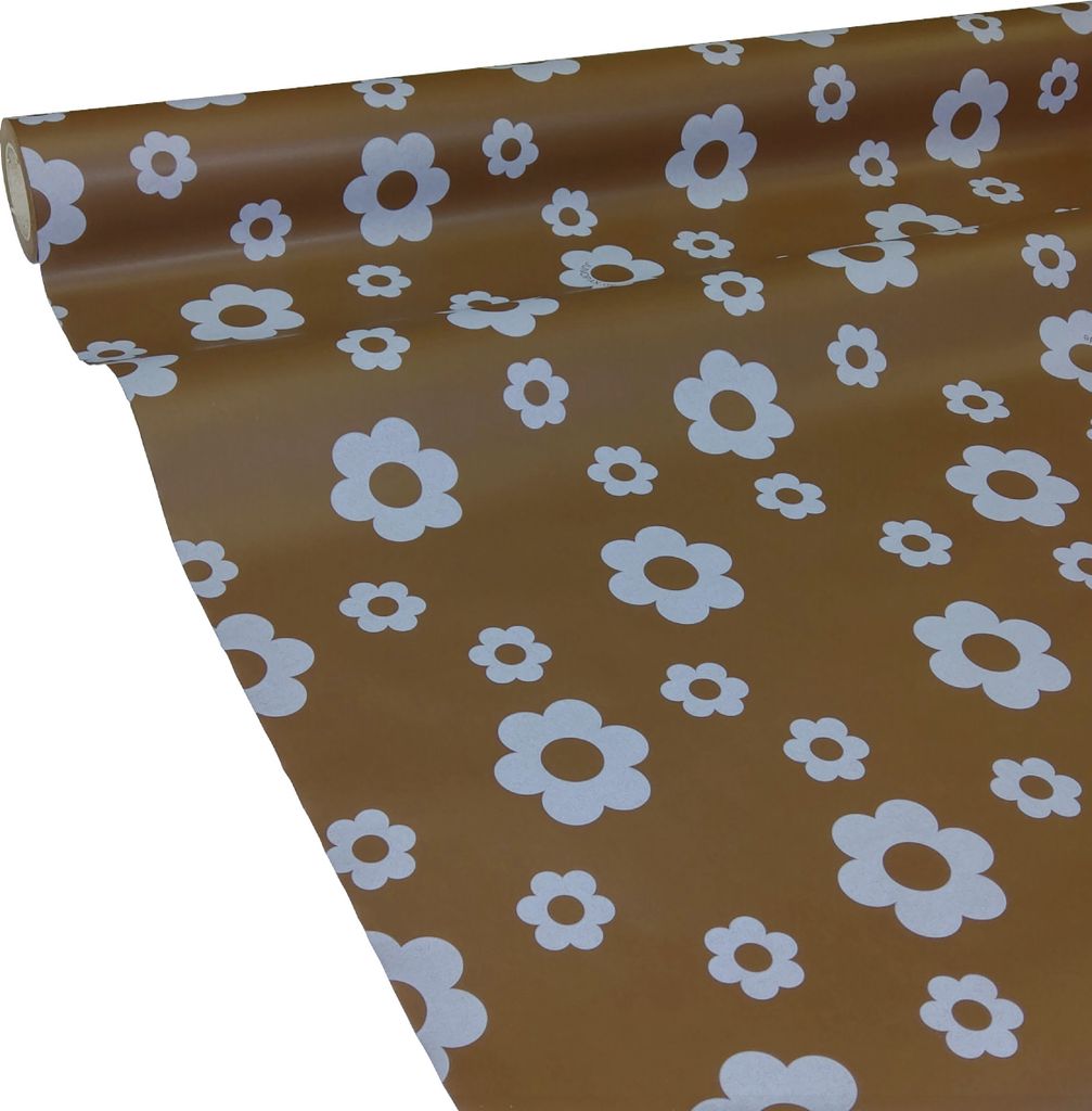 50m x 1,15m JUNOPAX Papiertischdecke Blüte braun