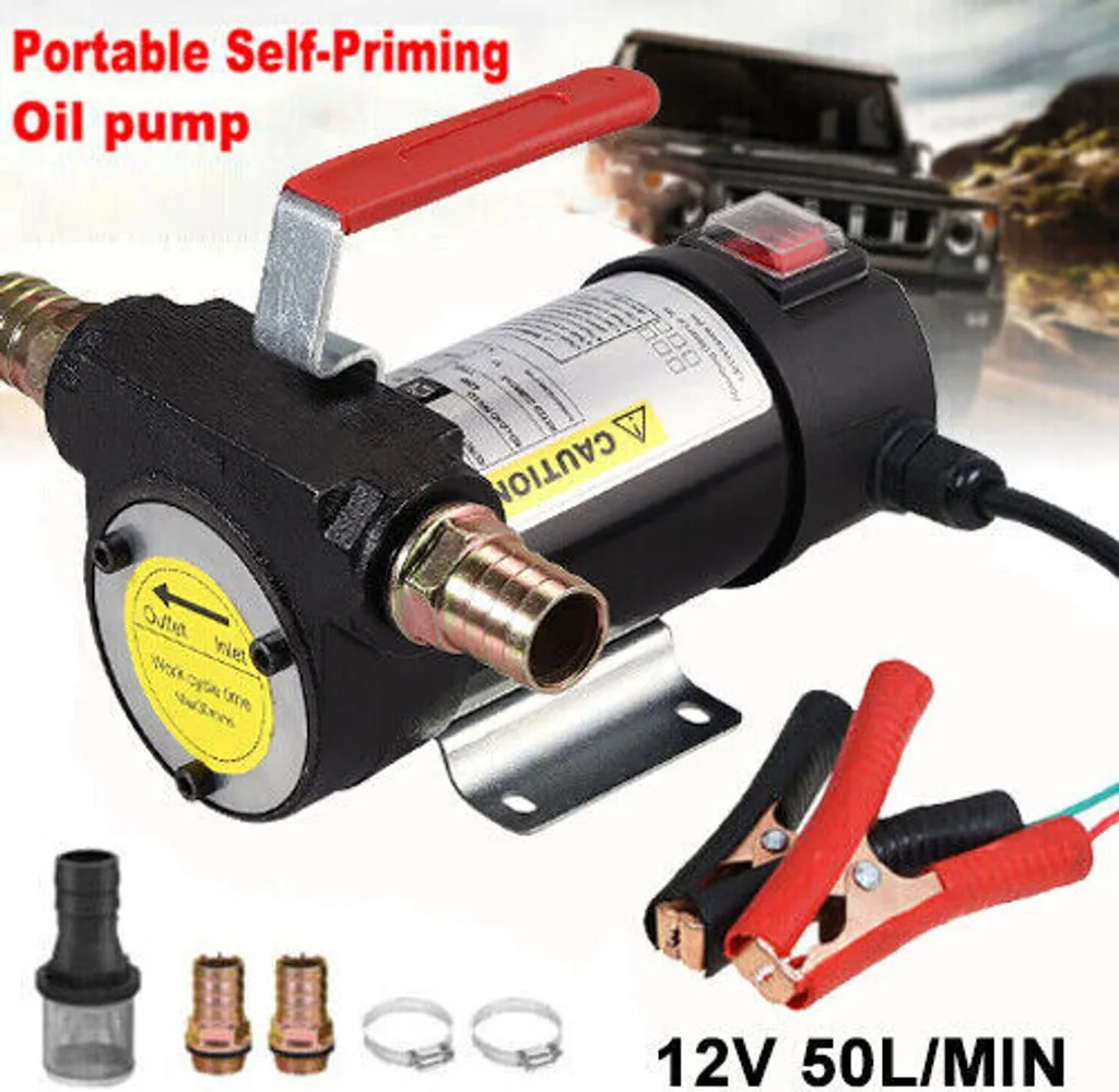 Pompe à huile et gasoil 12V - 260W - Débit 50L/min - Auto-amorçante