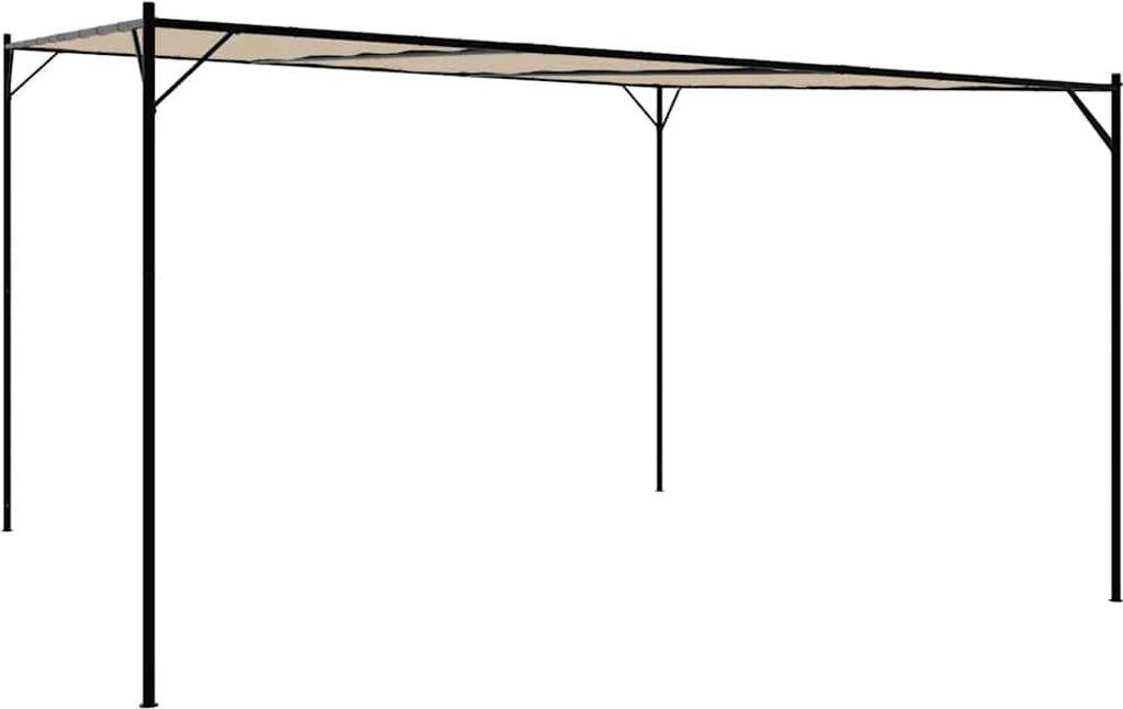 vidaXL Paviljoen, beige, 4x4 meter, 180 g/m² stof en staal Productafbeelding 
