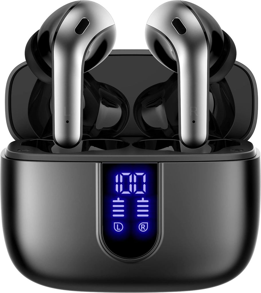 OKWISH Bluetooth Kopfhörer, Kabellose Kopfhörer Bluetooth In Ear Kopfhörer iPX5 Spritzwassergeschützt In-Ear-Kopfhörer BX-08 Schwarz