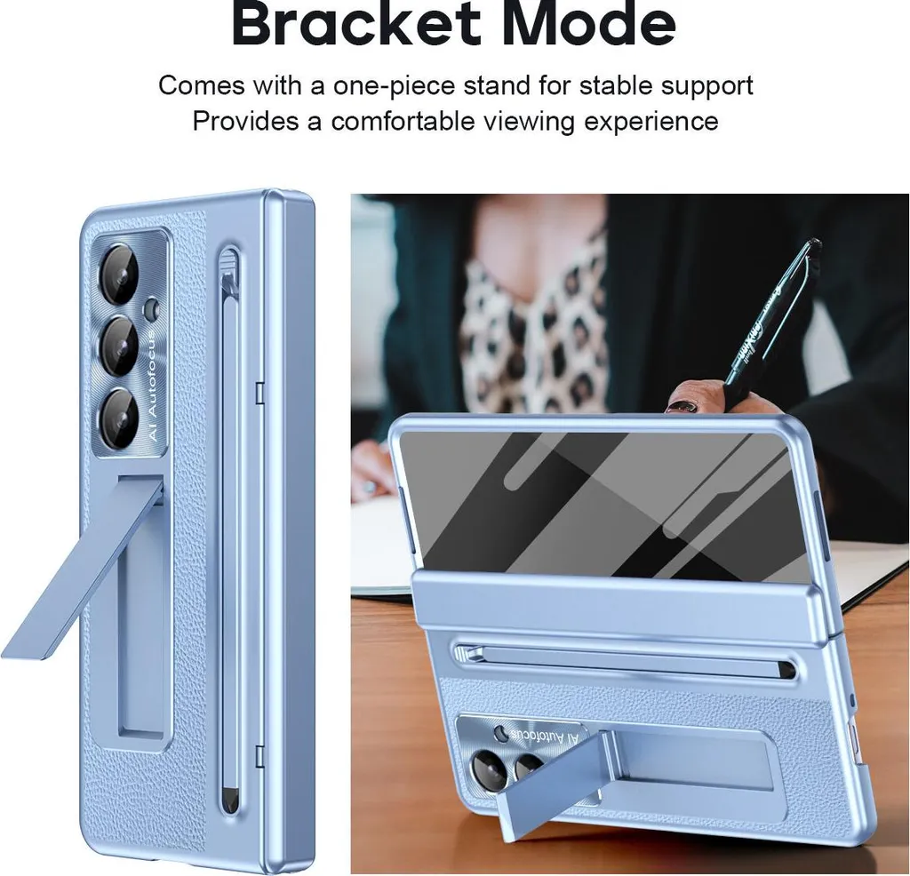 Custodia Samsung Galaxy Z Fold 7 Blu con Supporto Penna e Stand - 8