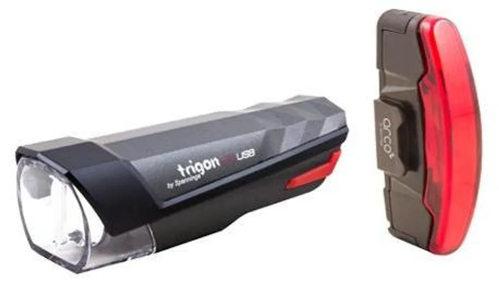 Lampe Vélo LED Spanninga Trigon Arco à Batterie Grise Kit de Sécurité