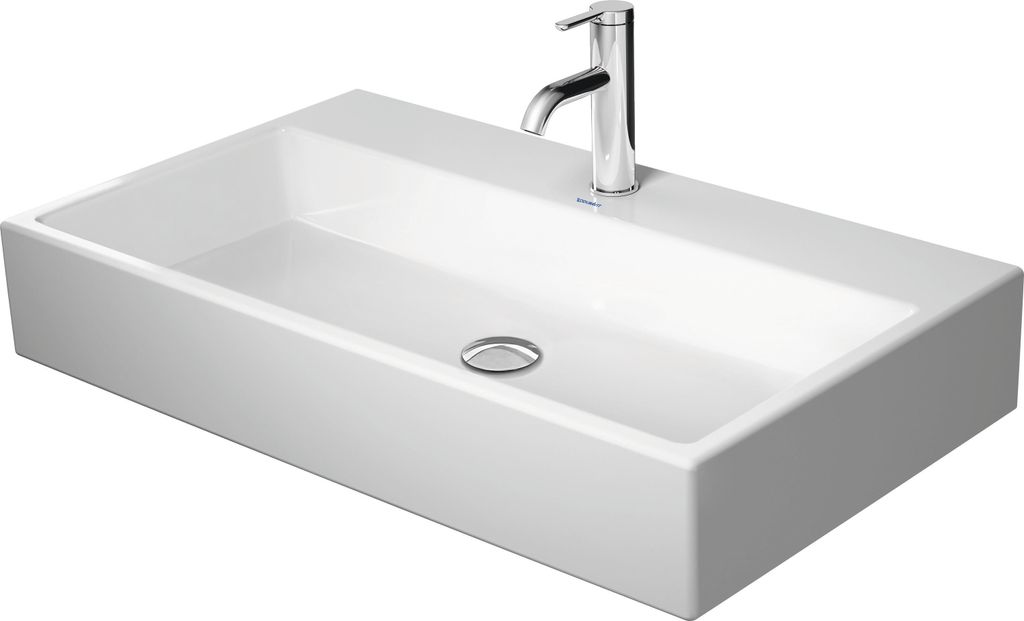 Duravit Waschtisch VERO AIR ohne Überlauf, mit Hahnlochbank, 800 x 470 mm 1 Hahnloch weiß