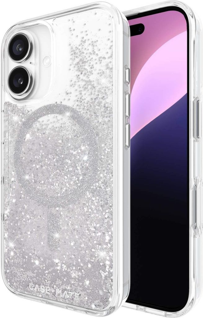 CASE MATE, MagSafe Hülle iPhone 16 Magnet-Halterung Waterfall, Silber