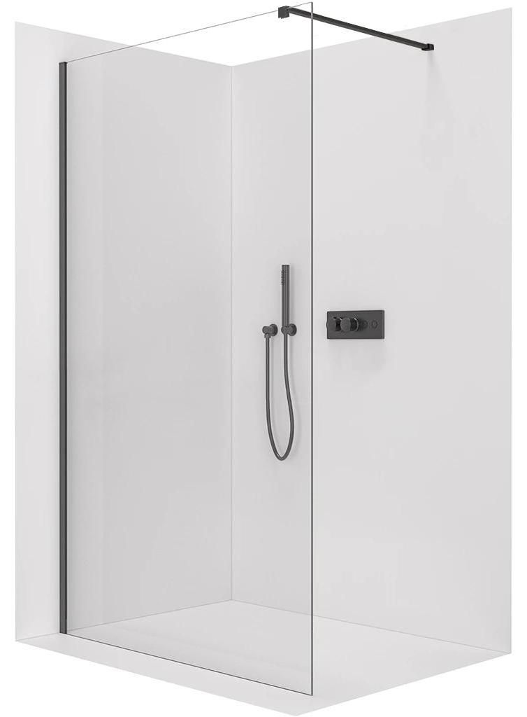 Douchewand Walk-in Onyx Cube L/P - 8 mm - vierkante steun - Productafbeelding 