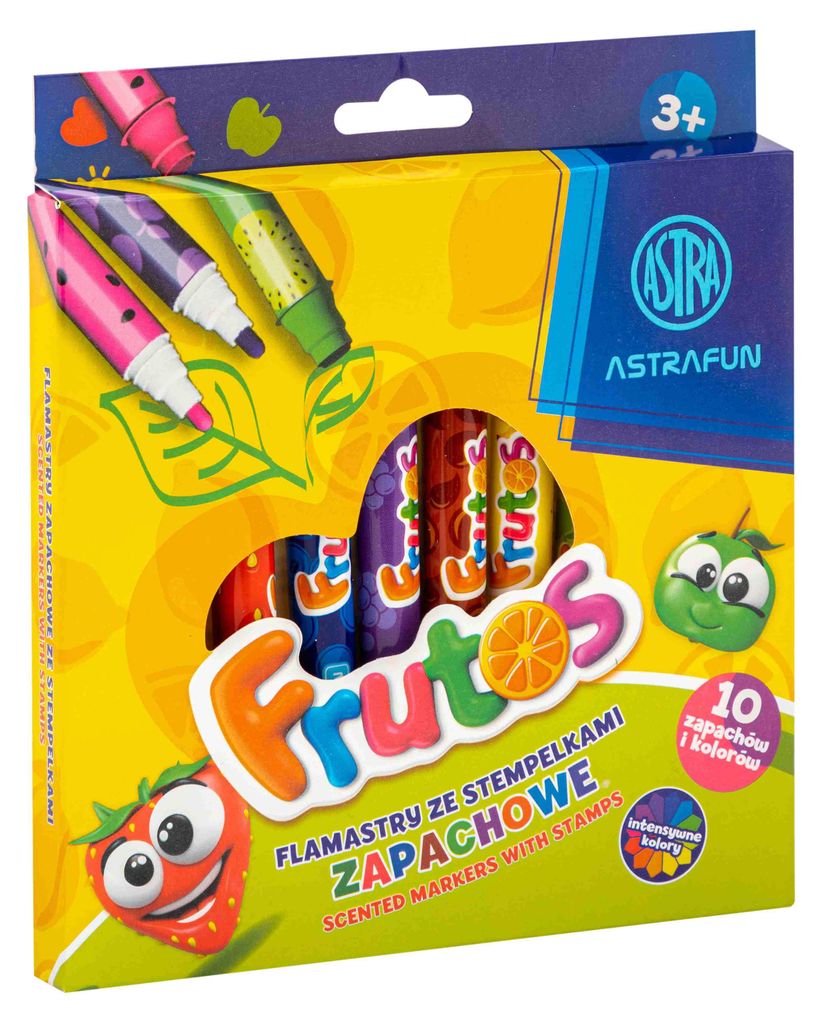 Astra Rundstifte mit Duft und Stempeln „Astrafun Frutos“, 10 Farben