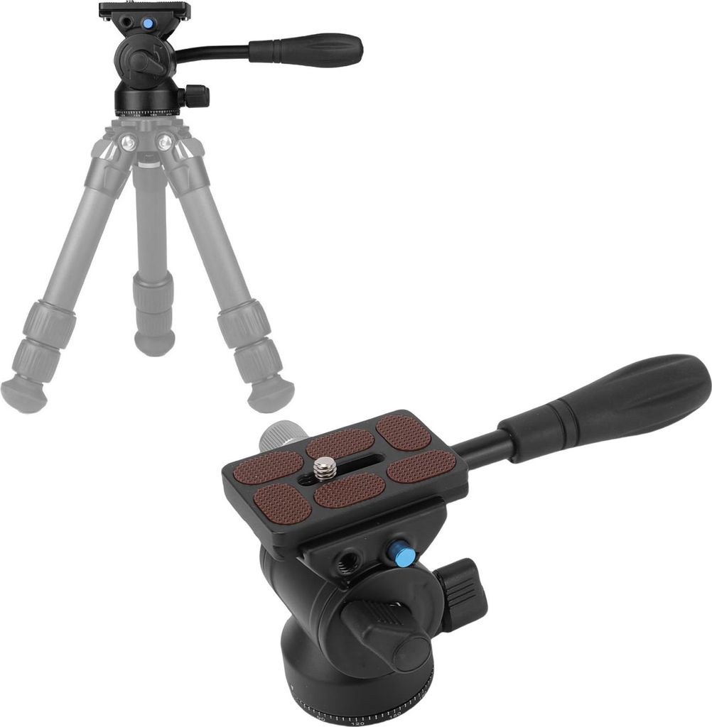 Videostativ-Fluidkopf aus Aluminiumlegierung, leicht, Schwenk-/Neigefunktion für Kamera-/Handy-Panoramafotografie