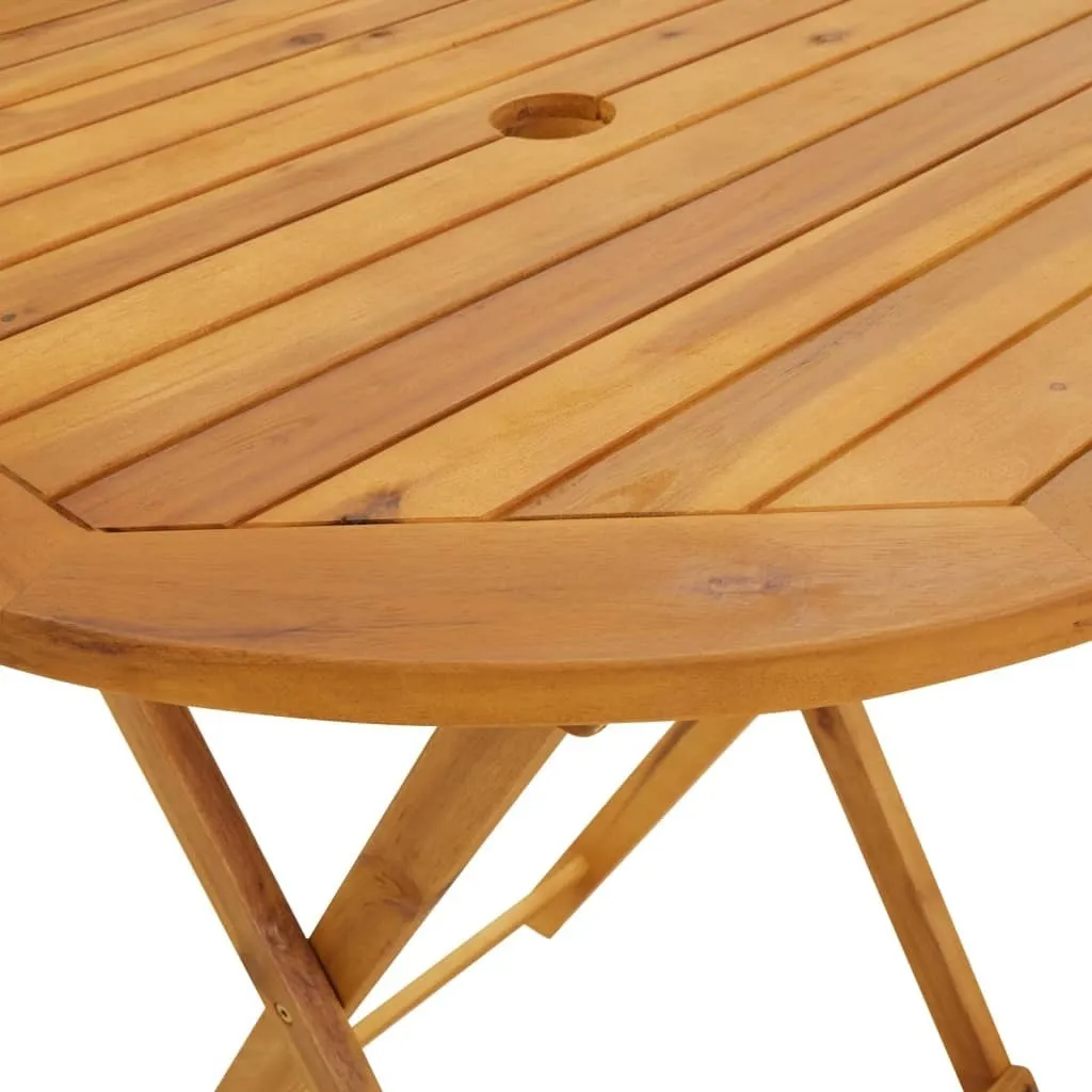 SYFAX™ Tavolo da Giardino Pieghevole 70 cm in Massello di Acacia - 6
