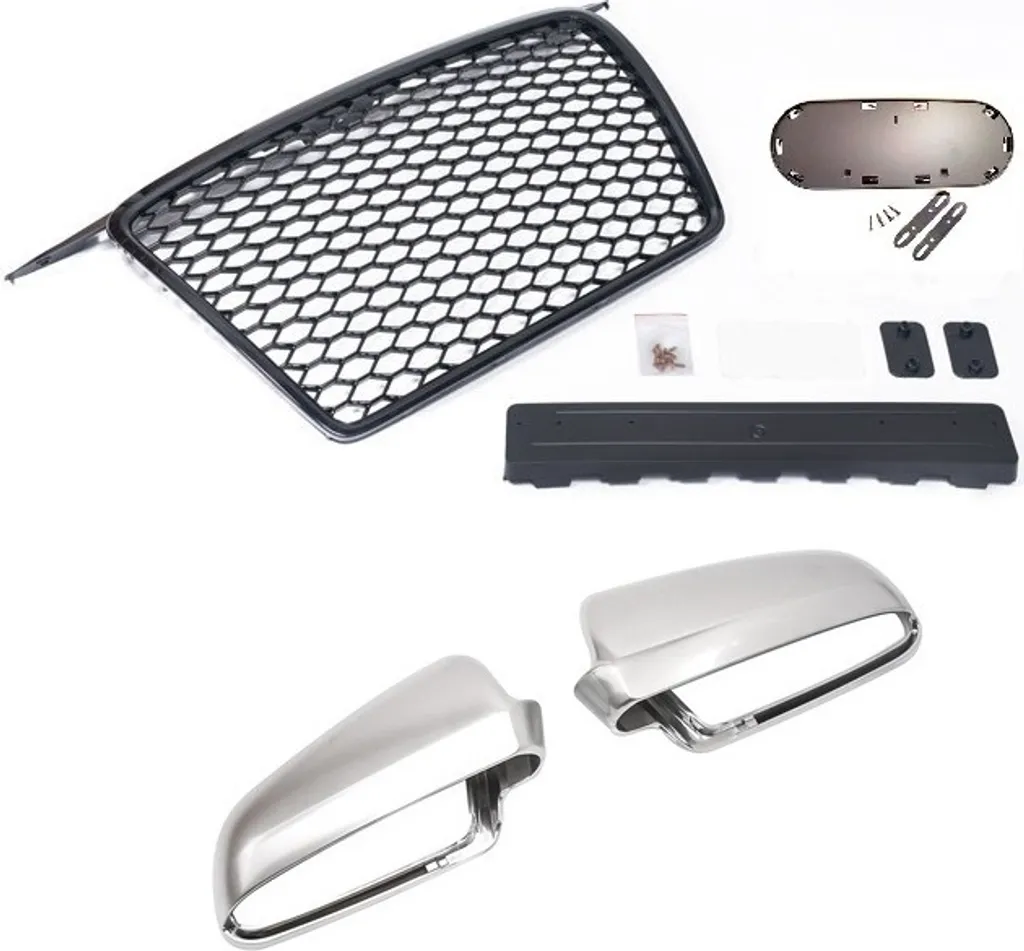 Kit Carrosserie Calandre Sport Nid d'Abeille avec Rétros Look Alu