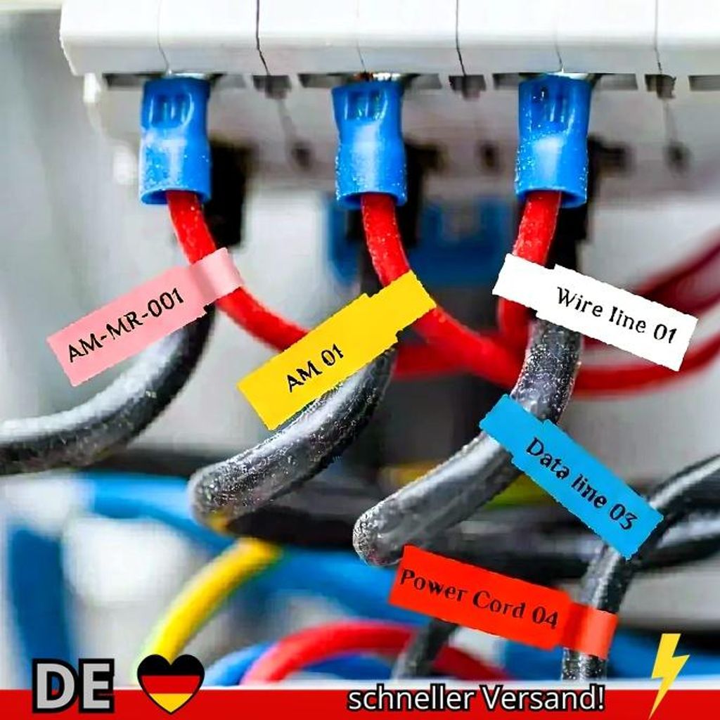 240 480 Stück Selbstklebende Kabeletiketten Bunte Wasserdichte